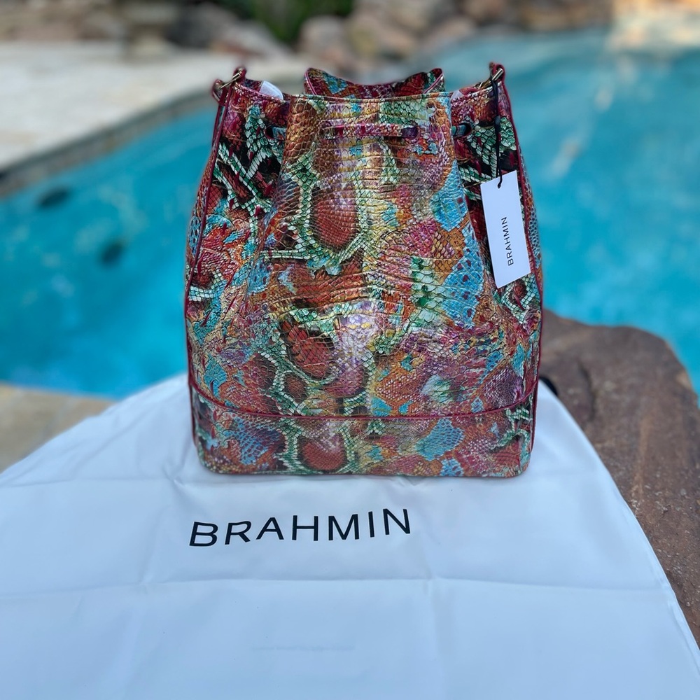 Brahmin Marlowe Reservoir Melbourne Bucket Shoulder Bag NWT - Picture 3 of 15